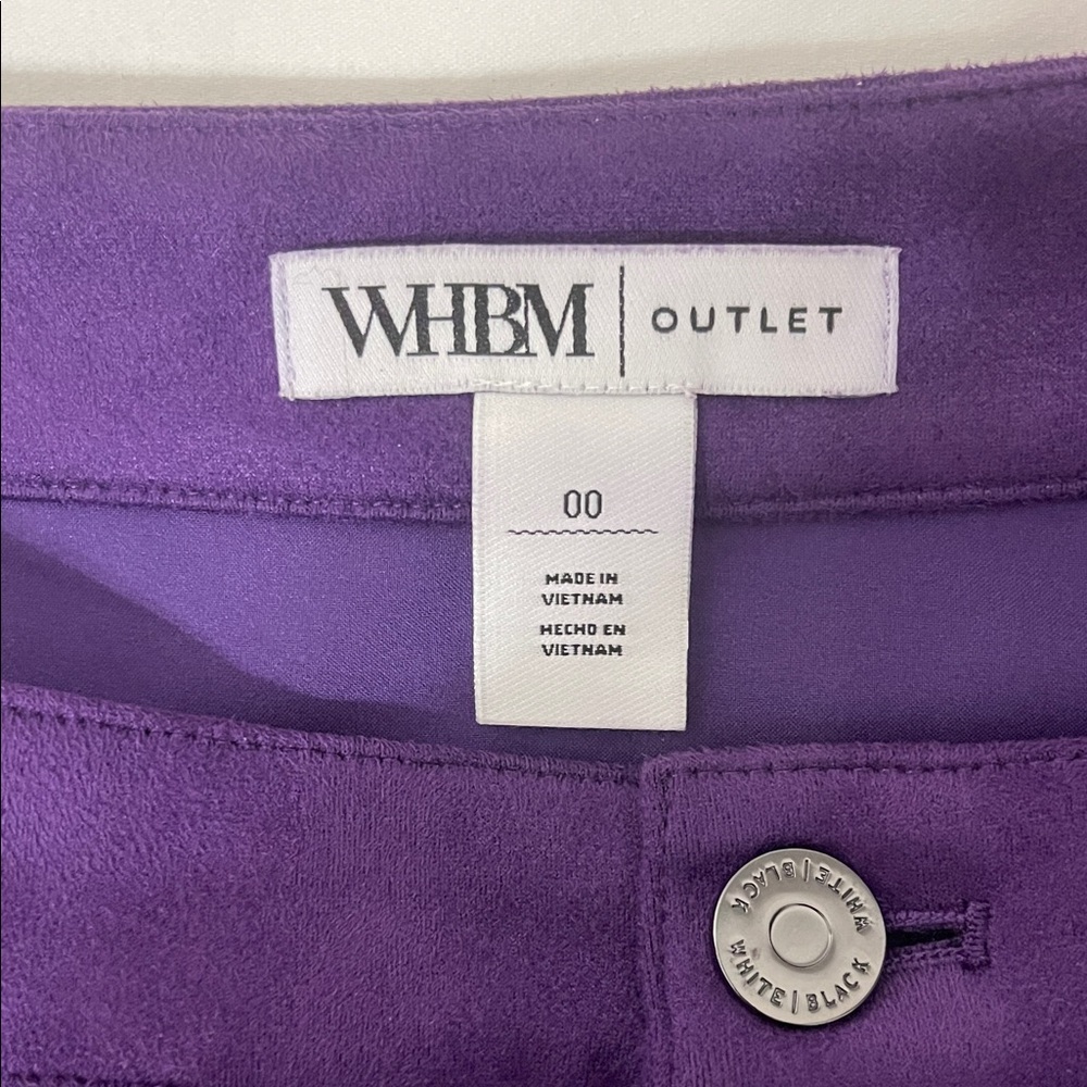 WHBM Skirt Faux Suede Lined Purple Size 00 Waist 14” Length 18.5” EUC - Picture 6 of 7